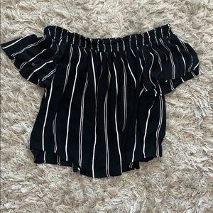 Off the Shoulder Black and White top